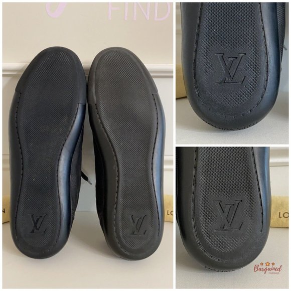 Authentic Louis Vuitton Gray/Black Damier Graphite Nylon Men's Sneakers Size 9.5 - Picture 6 of 14